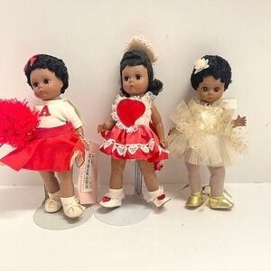 1990's Madame Alexander 8" Lot of 3 AA Dolls Ballerina Cheerleader Sweetheart